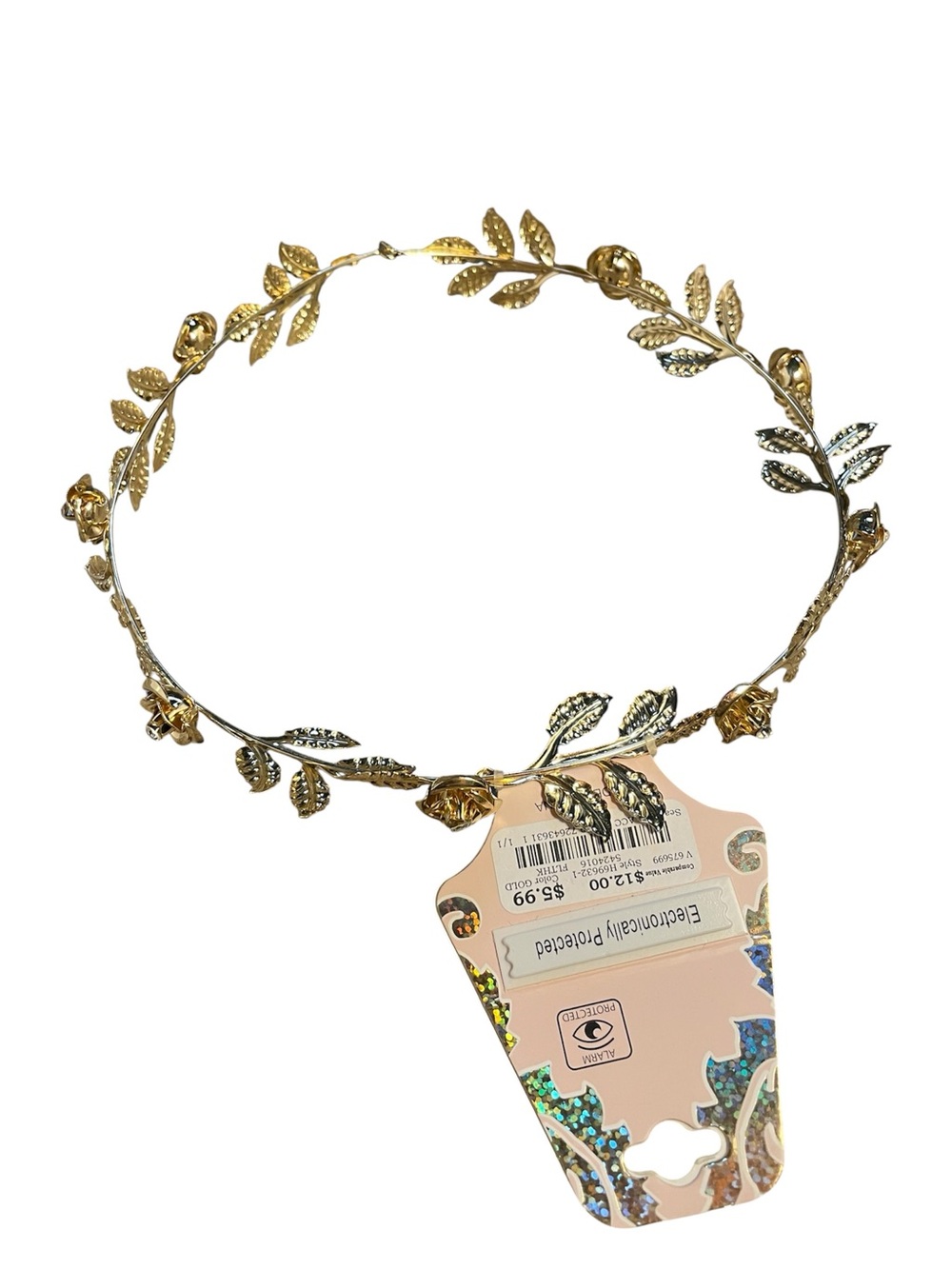 Gold Leaf & Rose Wire Headband - Lux accessories